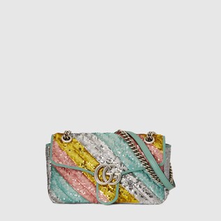 GG Marmont small sequin shoulder bag