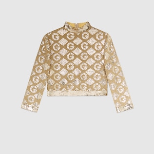 Lamé G rhombi jacquard top