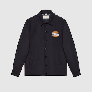 Chaqueta de fieltro con parche de GG