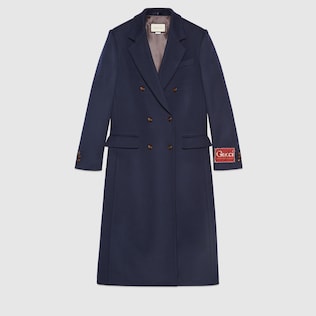 Manteau en laine avec étiquette Gucci