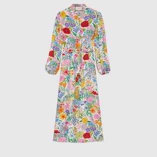 Robe en soie à imprimé Ken Scott