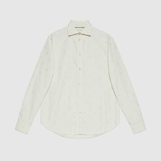 Chemise en coton avec rayures GG en fil coupé