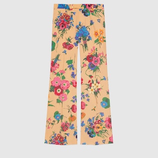 Ken Scott print wool mohair flare trousers