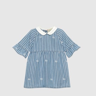 Vestido de lyocell para bebé con rayas GG
