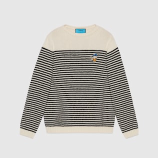 Disney x Gucci唐老鴨條紋羊毛毛衣