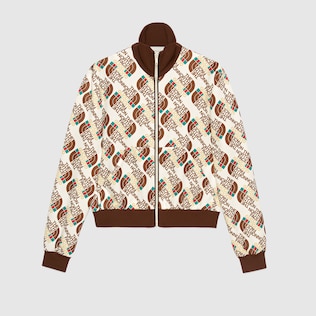 Veste en jersey technique à imprimé bande Web The North Face x Gucci