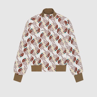 Bomber con stampa Web The North Face x Gucci