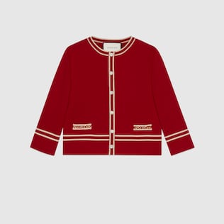 Veste en laine avec jacquard GG