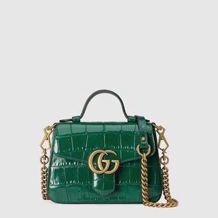GG Marmont crocodile mini top handle bag