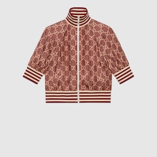 Jacke aus Seide mit GG Supreme-Print