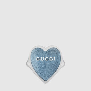 Bague avec cœur en émail Gucci