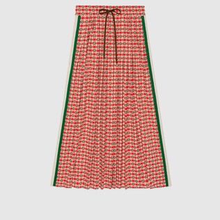 G geometric jacquard mid-length skirt
