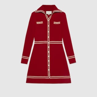 Kleid aus Wolle mit GG Jacquard