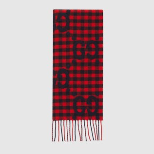 GG jacquard wool scarf