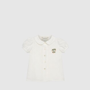 Camicia in cotone GG ricamato