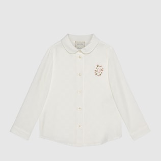 Children GG cotton shirt with embroidery
