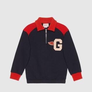 Sweat-shirt pour enfant en coton à motif G universitaire