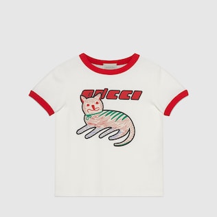 Camiseta infantil con gato