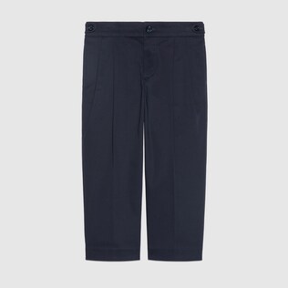 Children's gabardine trousers with label