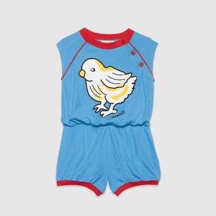 Combinaison pour enfant en coton avec imprimé poussin Gucci