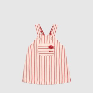 Baby striped cotton dress with Gucci mushroom