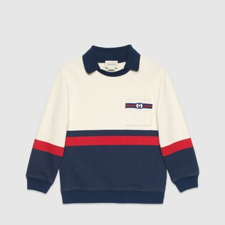 Sweat-shirt pour enfant en coton avec bande Web