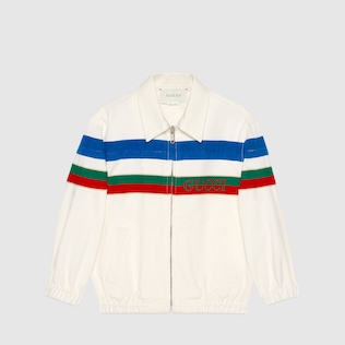Children's cotton jacket with Gucci stripe