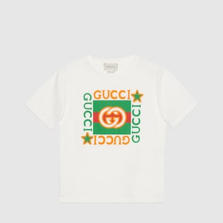 儿童Gucci标识印花T恤