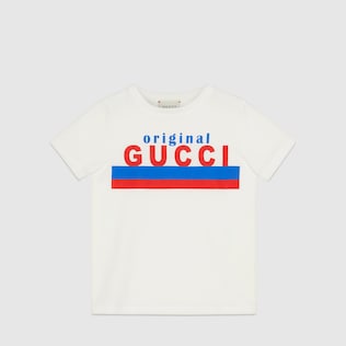 Kinder-T-Shirt aus Baumwolle mit „Original Gucci“-Print