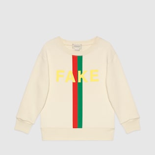Sweat-shirt pour enfant à imprimé « Fake/Not »