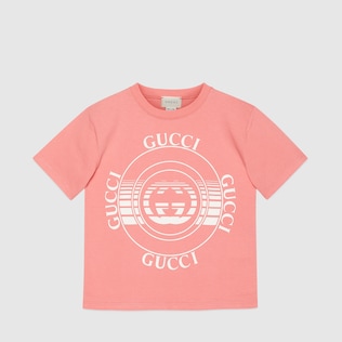 儿童Gucci唱片印花T恤