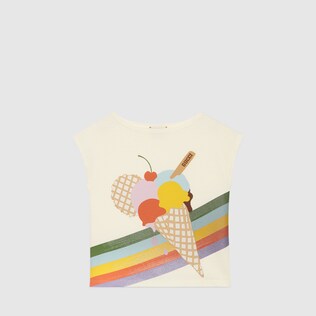Children's cotton T-shirt with ice cream print