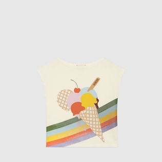 T-shirt pour enfant en coton à imprimé crème glacée
