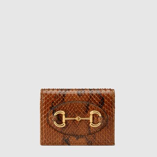 Gucci Horsebit 1955 Brieftasche aus Pythonleder