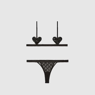 Set lingerie in tulle GG e paillette