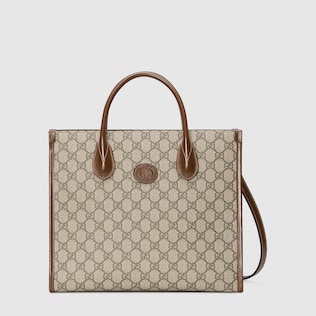Borsa shopping con motivo GG misura piccola