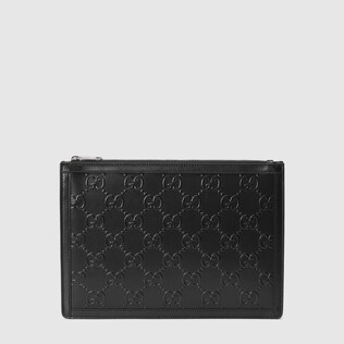 Pouch aus geprägtem GG Leder