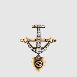 Ring with anchor and heart