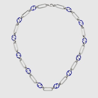 Necklace with enamelled Interlocking G