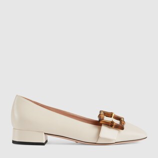 Women's ballet flat with bamboo buckle
