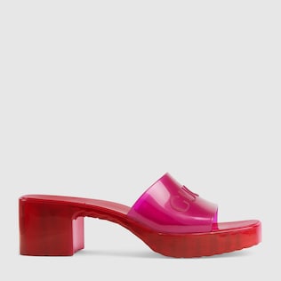 Women's slide sandal with Gucci logo