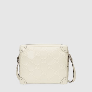 Borsa a spalla con motivo GG in rilievo