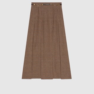 Pleated skirt with Double G chain