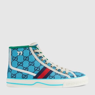 Zapatilla de caña alta Gucci Tennis 1977 GG Multicolor para mujer