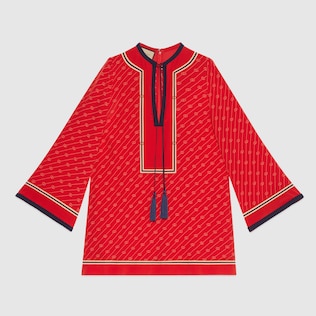 GG diagonal silk kaftan