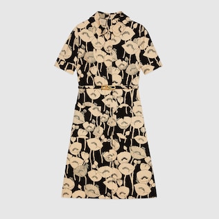 Kleid aus Jersey mit Mohnblumen-Print