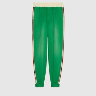 Cotton trousers with Gucci vintage logo