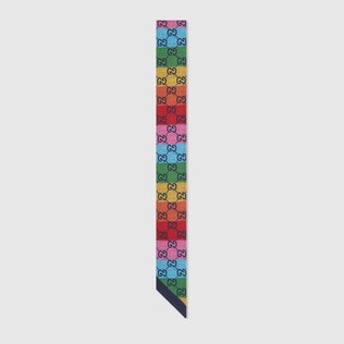 GG Multicolour silk neck bow