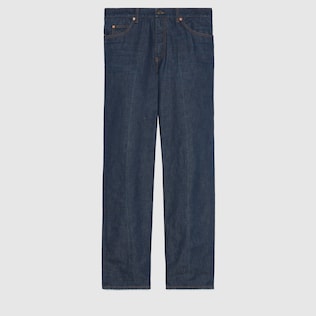 Eco washed organic denim trousers