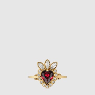 Crystal heart ring
